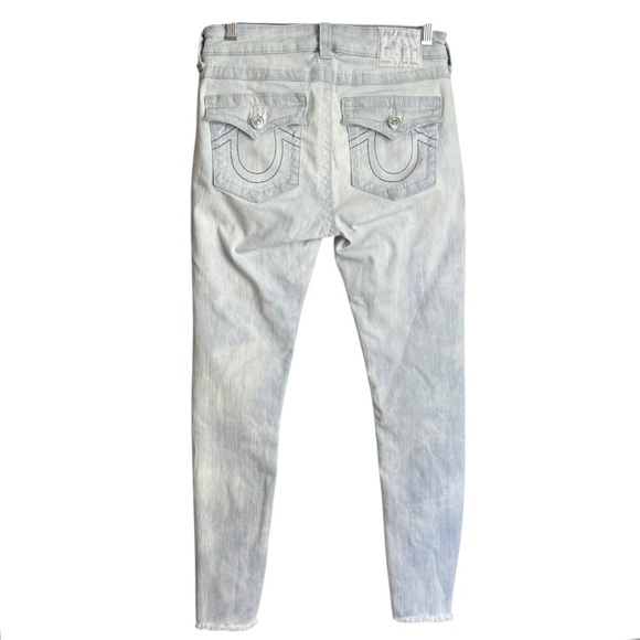 True Religion Jennie Curvy Mid Rise Flap Single Needle Skinny Jeans Sz 27 Blue - Picture 2 of 15